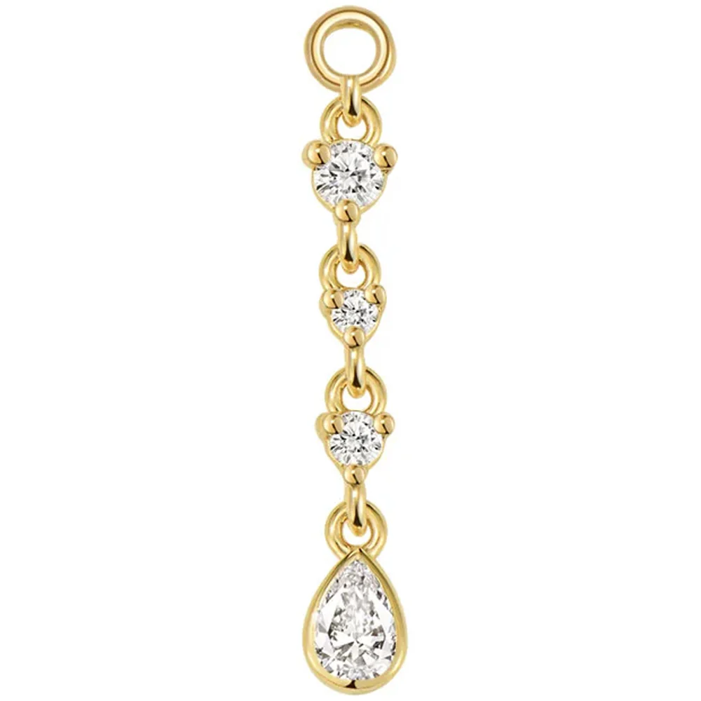 "Juvia" Chain Charm in Gold with Diamonds - Image 2