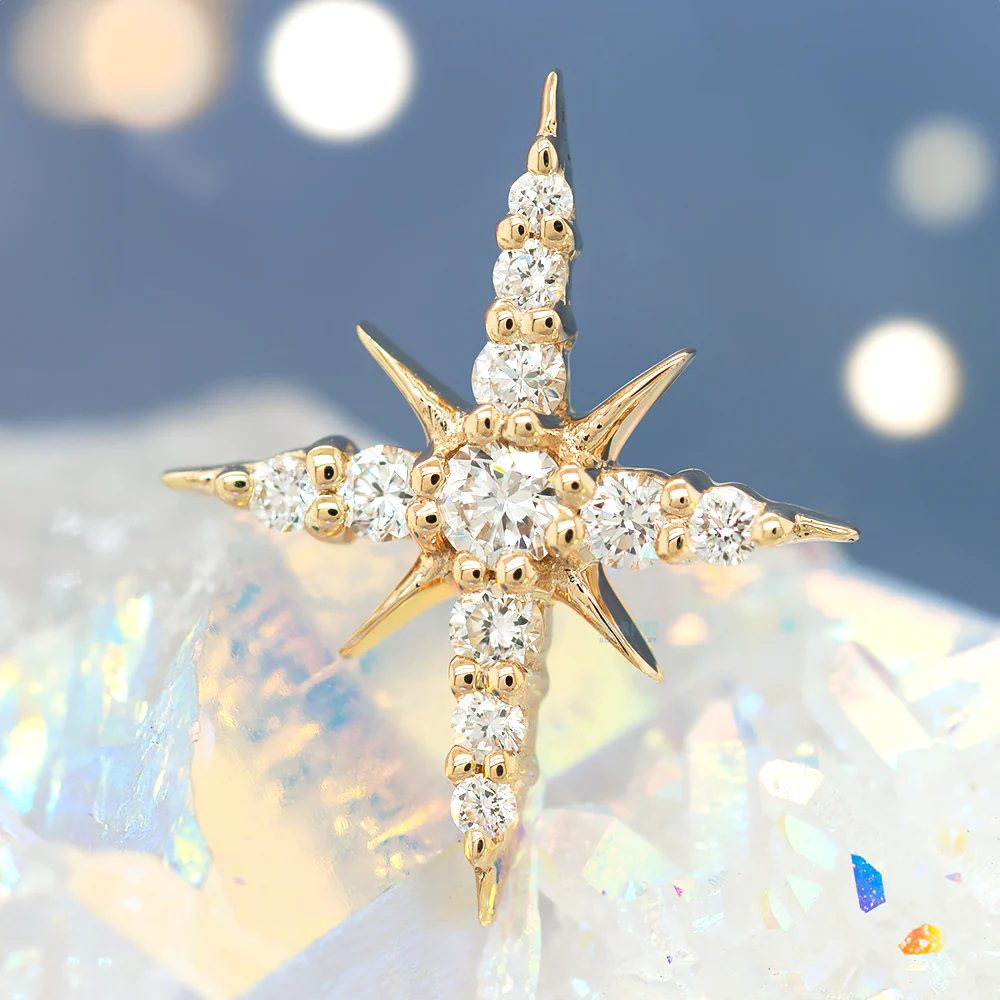 "Lady Katya" Threaded End in Gold with DIAMONDS - Image 2