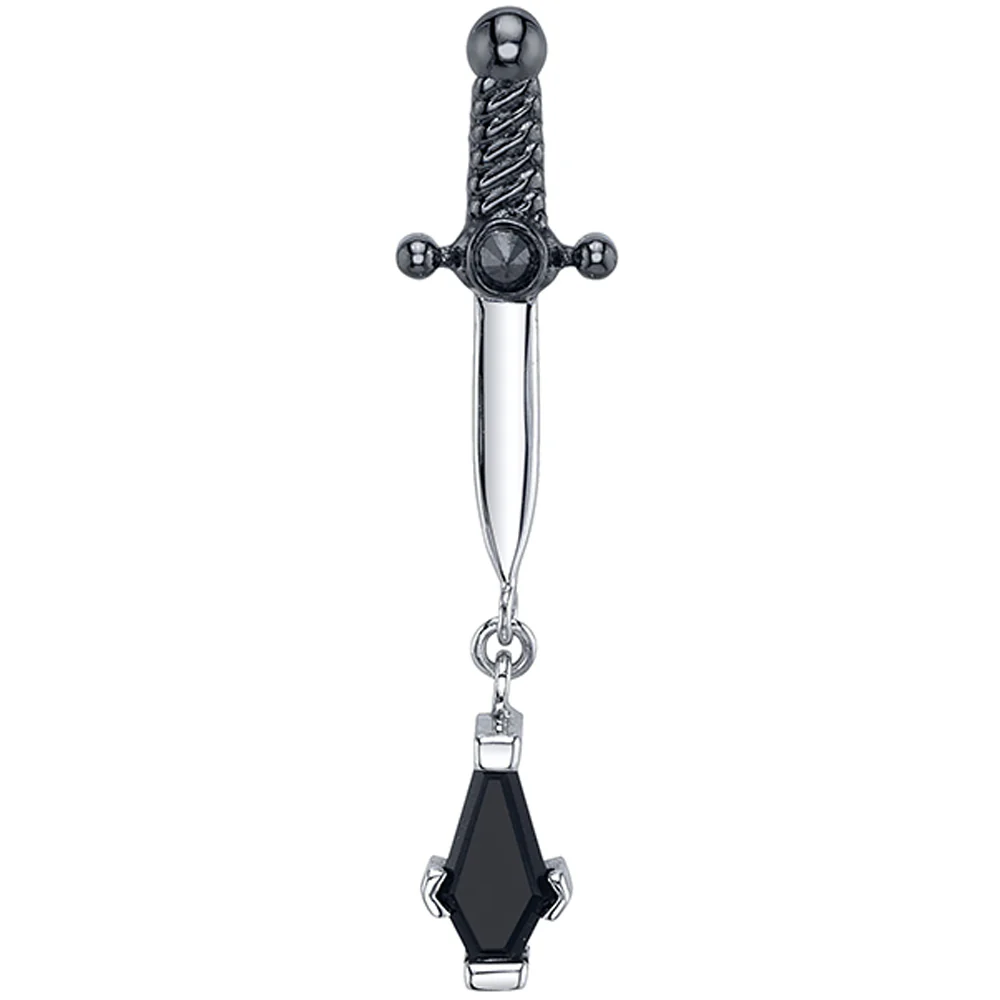"Last Rites" Threaded End in Gold & Platinum with Black Diamond, Onyx & Black Rhodium Hilt