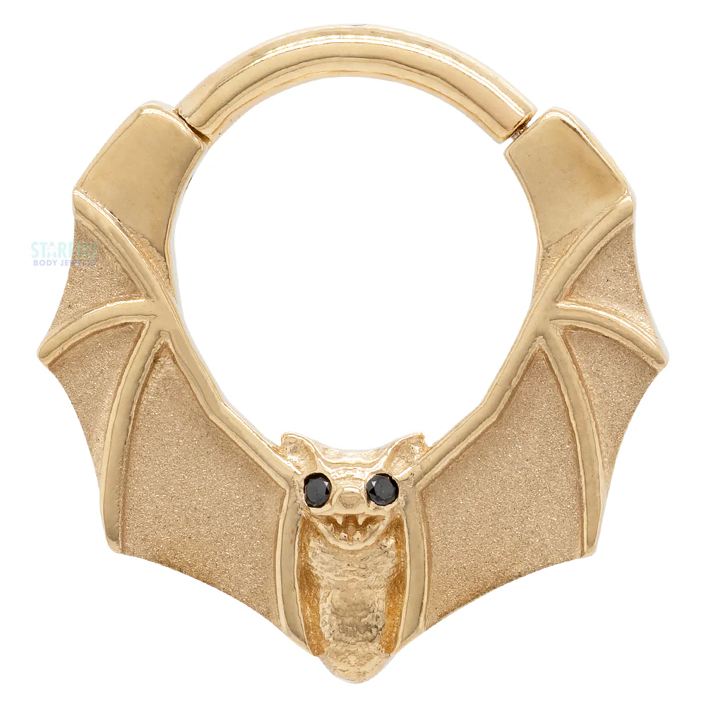 "Lilith" Hinge Ring in Gold & Platinum with Black Diamonds - Image 3