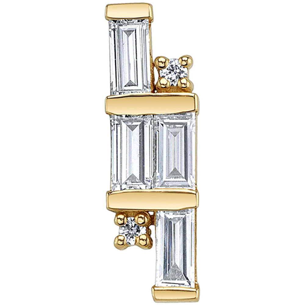 "Luminance" Threaded End in Gold & Platinum White CZ's