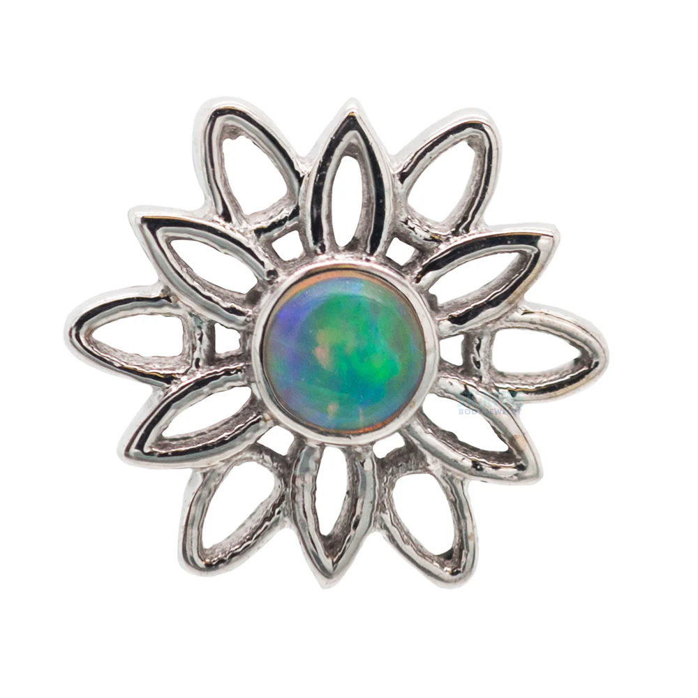 "Marisol" Threaded End in Gold with Genuine White Opal - Image 3