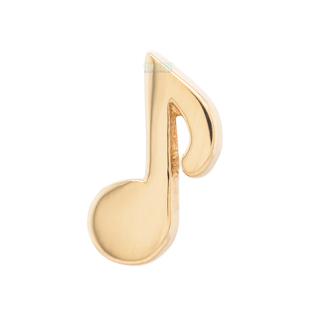 Music Note Threaded End in Gold - Image 3