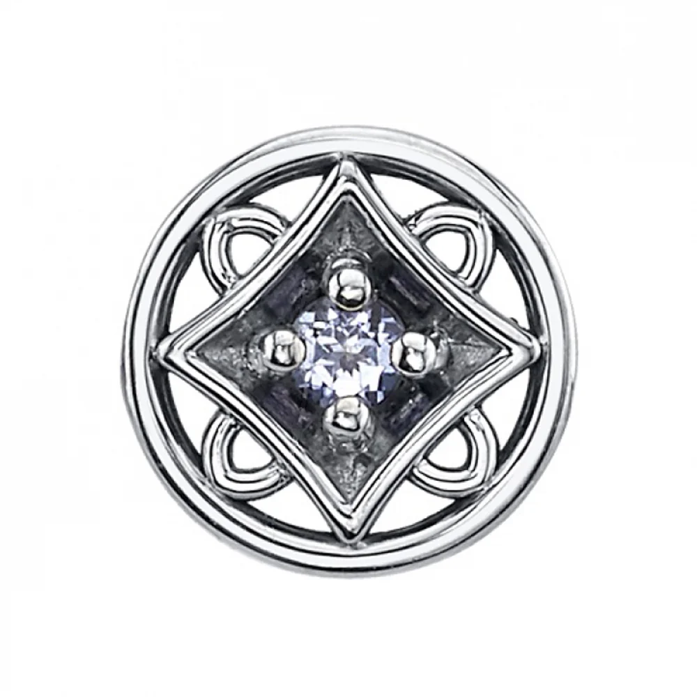 "Paloma Square" Threaded End in Gold with White CZ - Image 2