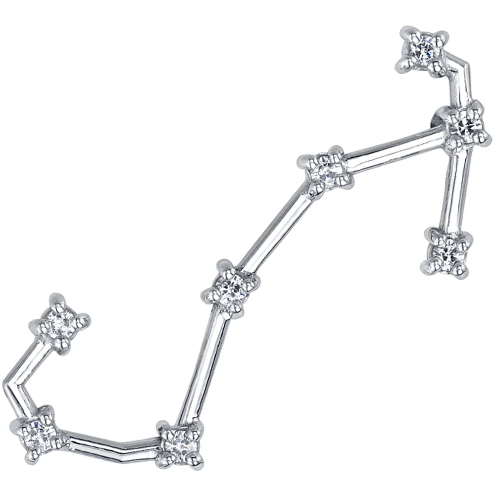 "Scorpius" Threaded End in Gold & Platinum with White CZ's - Image 2