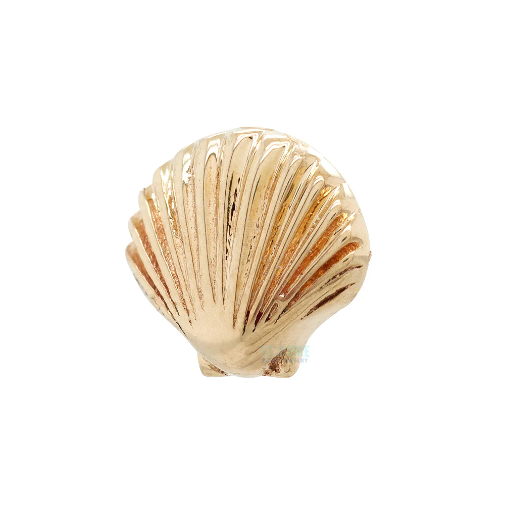 Seashell (Scallop Shell) Threaded End in Gold & Platinum - Image 2