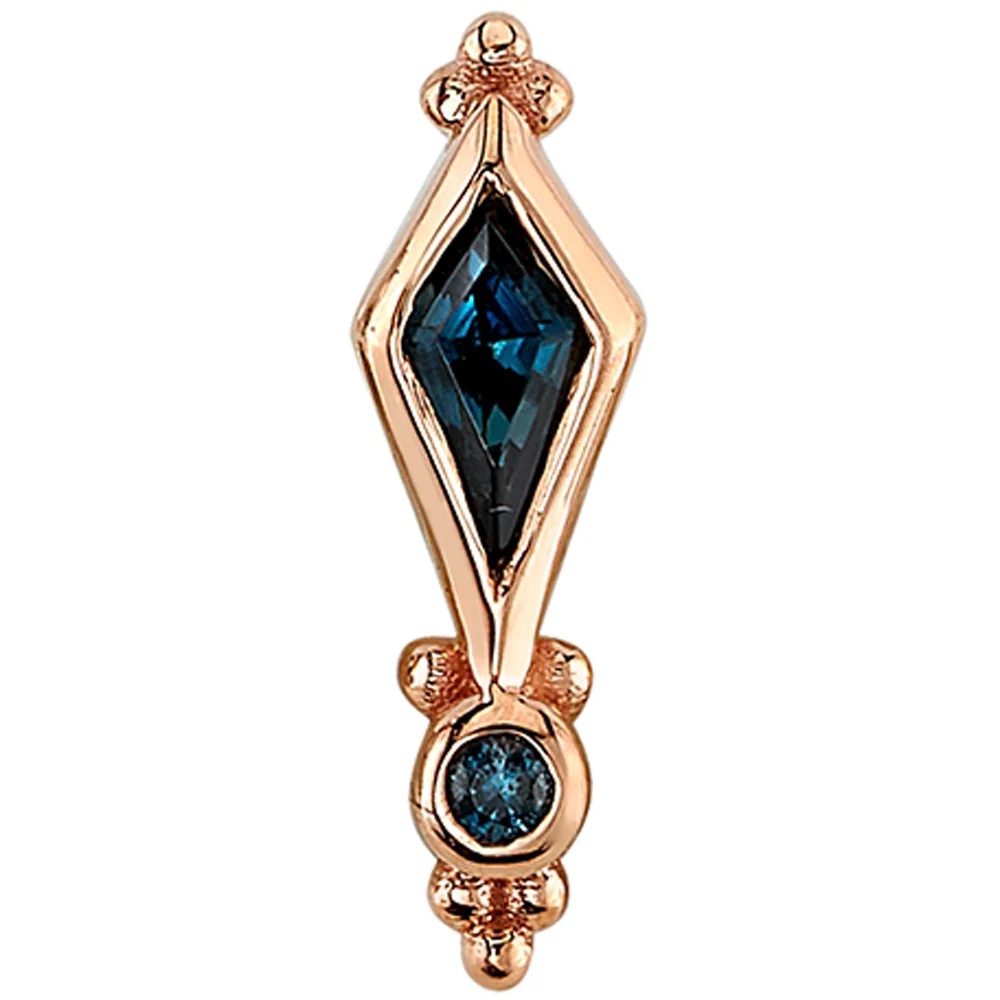 "Sensation" Threaded End in Gold with London Blue Topaz' - Image 2