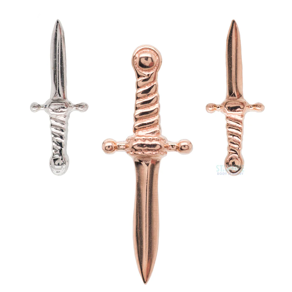 "Slasher Dagger" Threaded End in Gold & Platinum