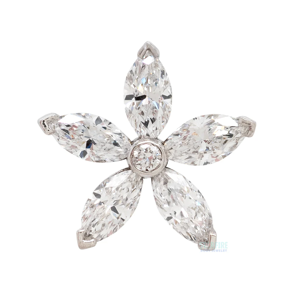"Starflower" Threaded End in Gold with DIAMONDS - Image 3