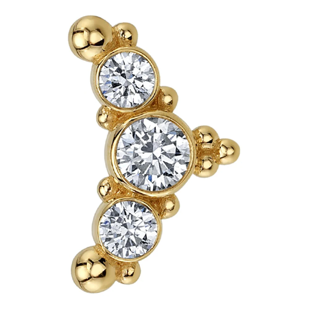 "Swivel" Threaded End in Gold & Platinum with DIAMONDS - Image 2