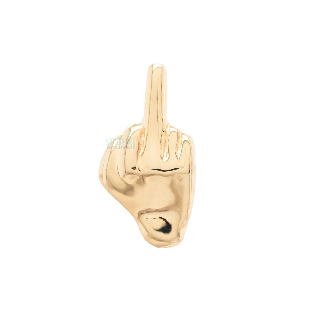 "The Majeure" (middle finger) Threaded End in Gold & Platinum - Image 4