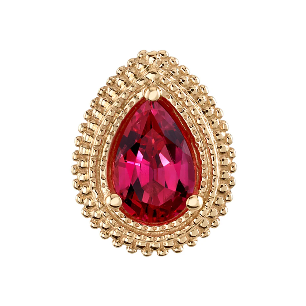 threadless: Afghan Pear Pin in Gold with Ruby