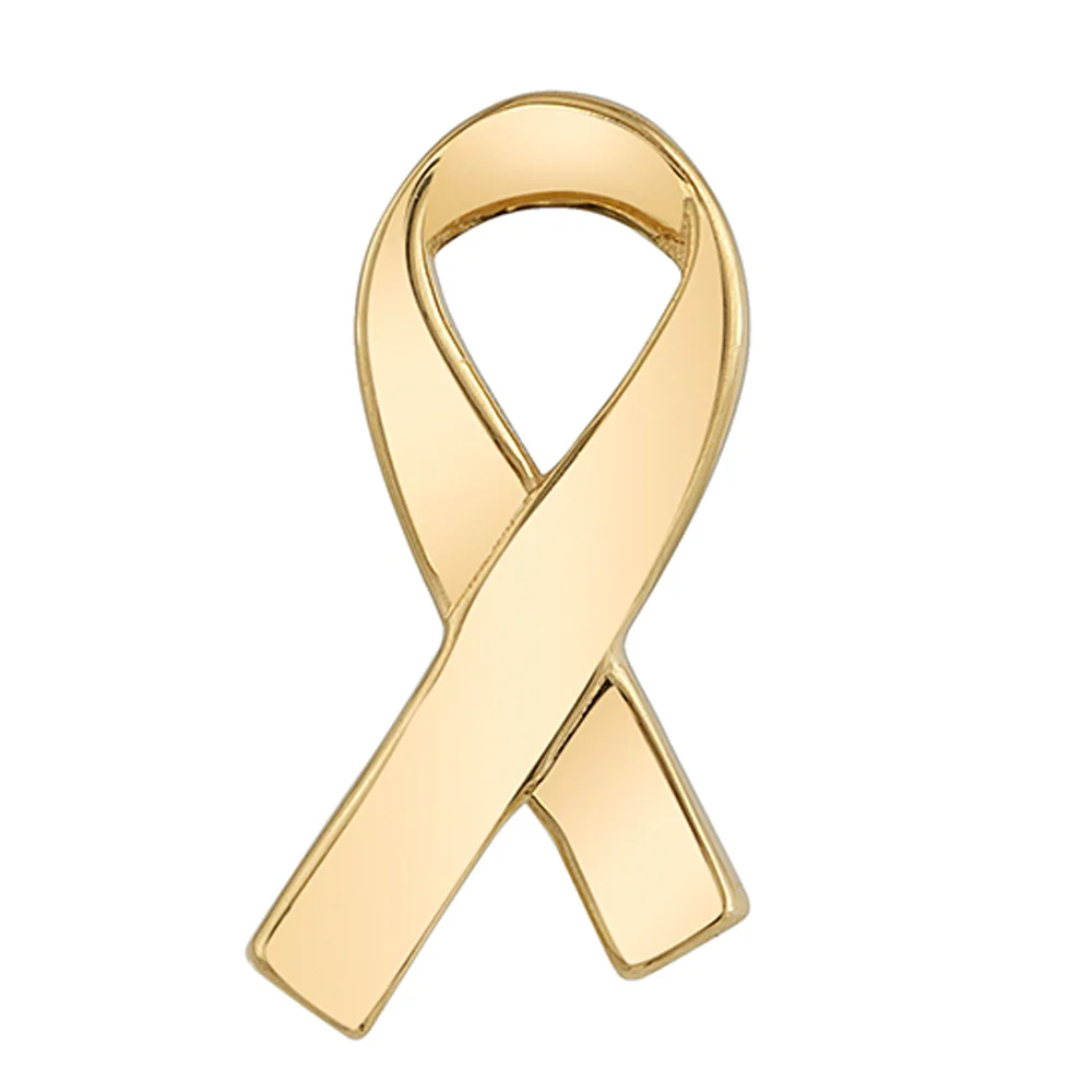 threadless: Awareness Ribbon Pin in Gold & Platinum