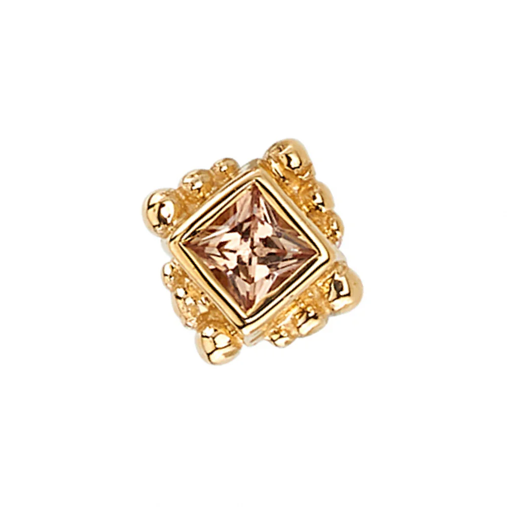 threadless: Beaded Princess Pin in Gold with Champagne Sapphire - Image 2