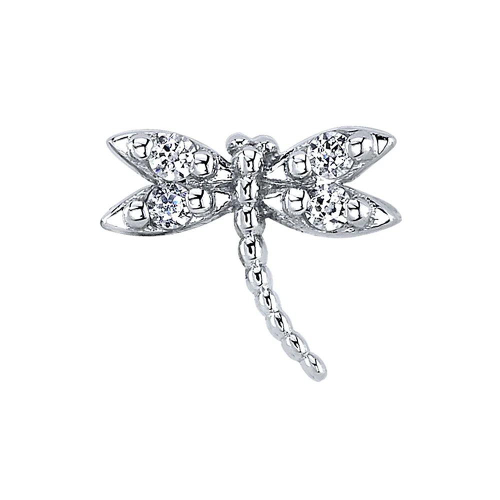 threadless: "Damselfly" Pin in Gold with White CZ's - Image 2