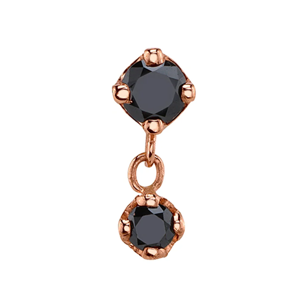 "Duet" Threaded End in Gold with Black Diamonds - Image 2