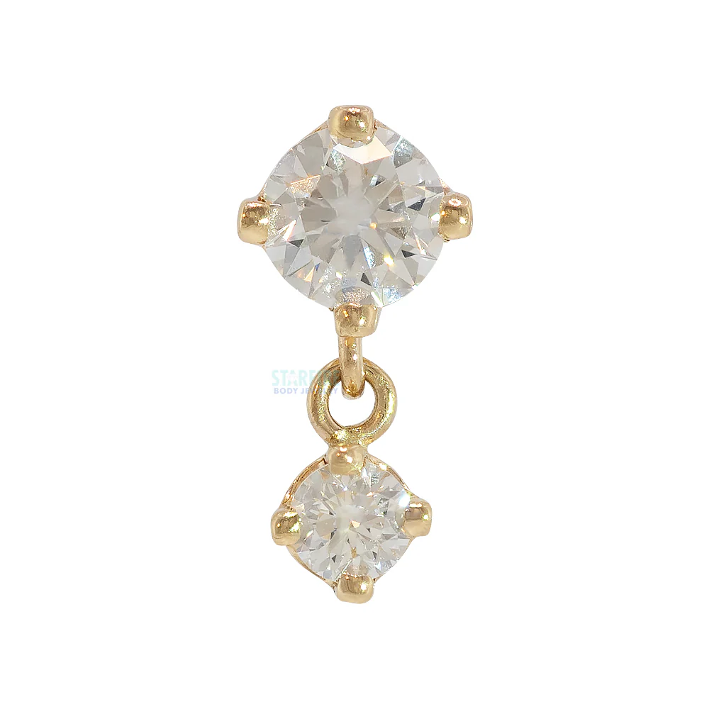 threadless: "Duet" Pin in Gold with DIAMONDS - Image 3