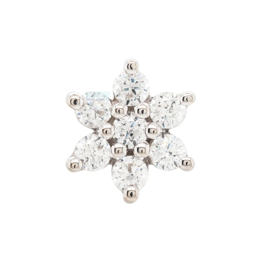 threadless: Flower #2 Pin in Gold with White CZ's - Image 3
