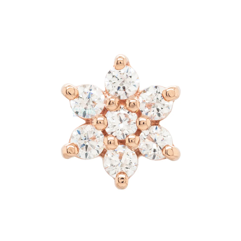threadless: Flower #2 Pin in Gold with White CZ's - Image 4
