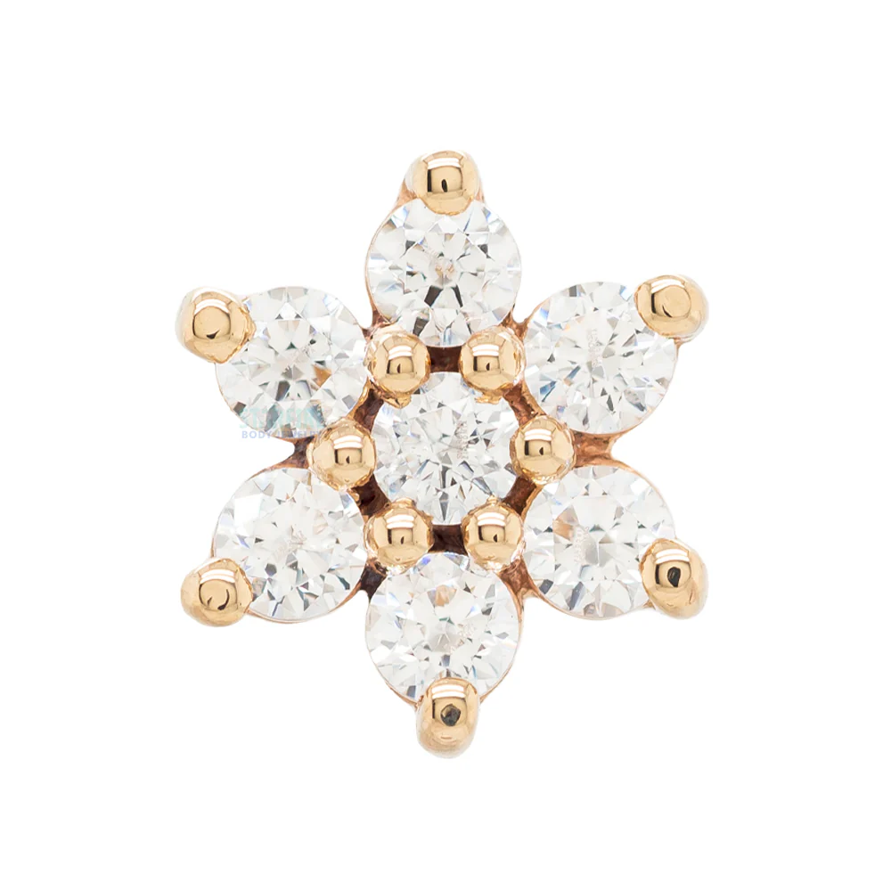threadless: Flower #2 Pin in Gold with White CZ's - Image 5