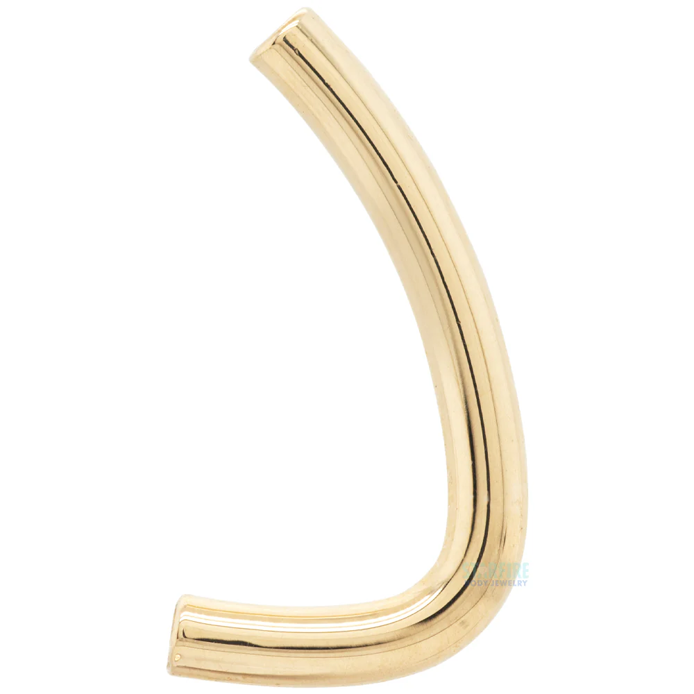 threadless: Gold & Platinum J-Curve Barbell Shaft - Image 2