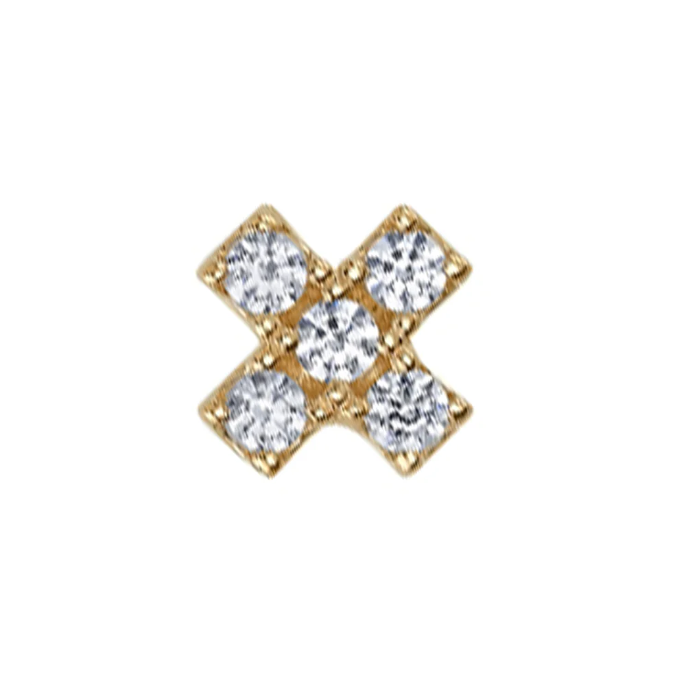 threadless: "Lois X" Pin in Gold with DIAMONDS - Image 3