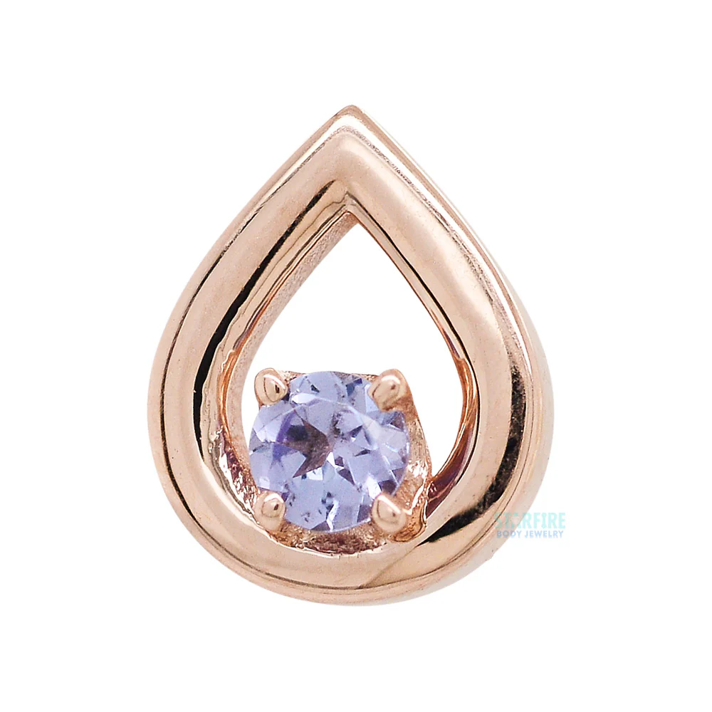 threadless: "Melody Tear" Pin in Gold & Platinum with Tanzanite - Image 2