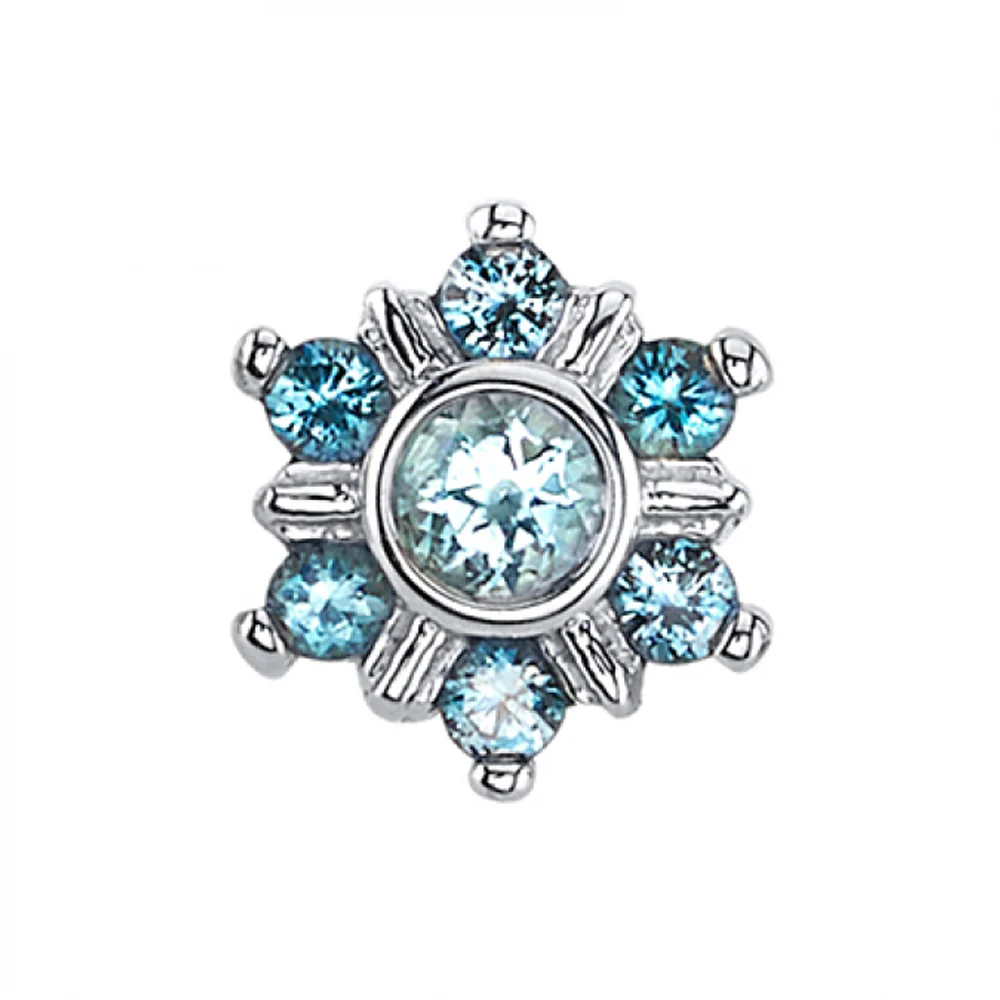 threadless: "Mini Toltec" Pin in Gold with Swiss Blue Topaz' - Image 2