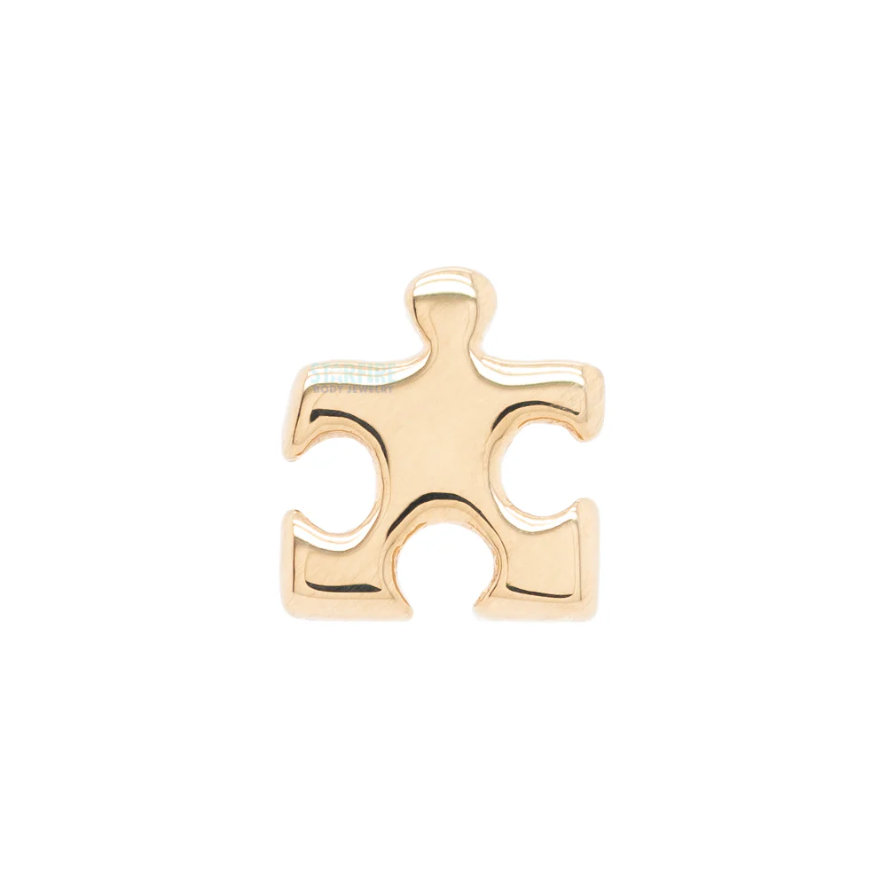 threadless: Puzzle Piece Pin in Gold - Image 2