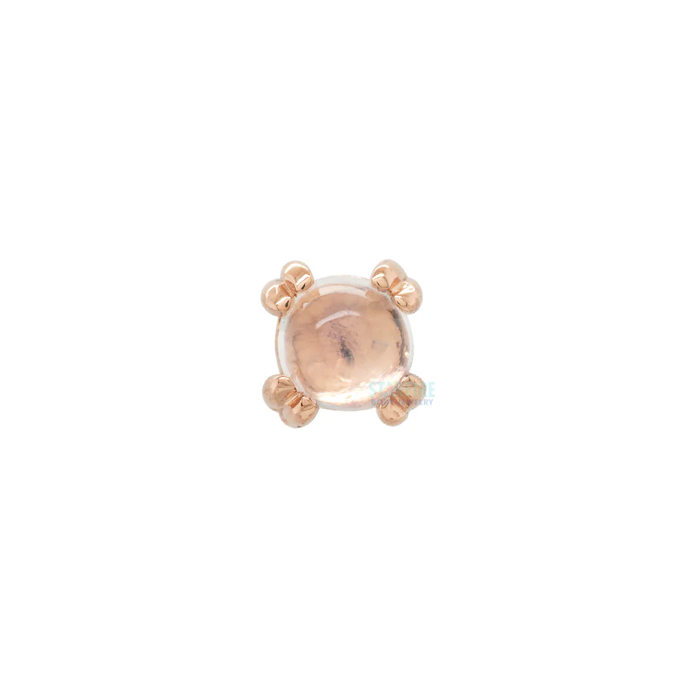 threadless: Rainbow Moonstone Cabochon Prong Set Pin in Gold - Image 3