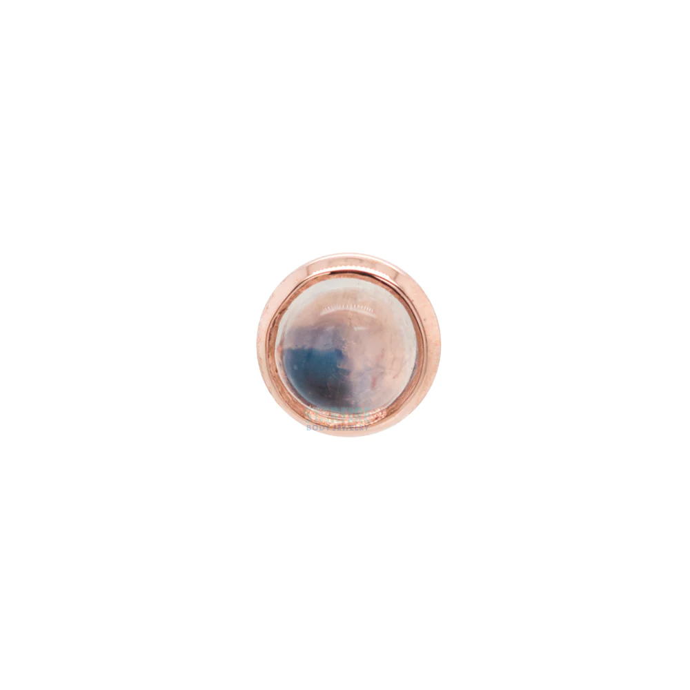 threadless: Rainbow Moonstone in Cup Setting Pin in Gold - Image 2