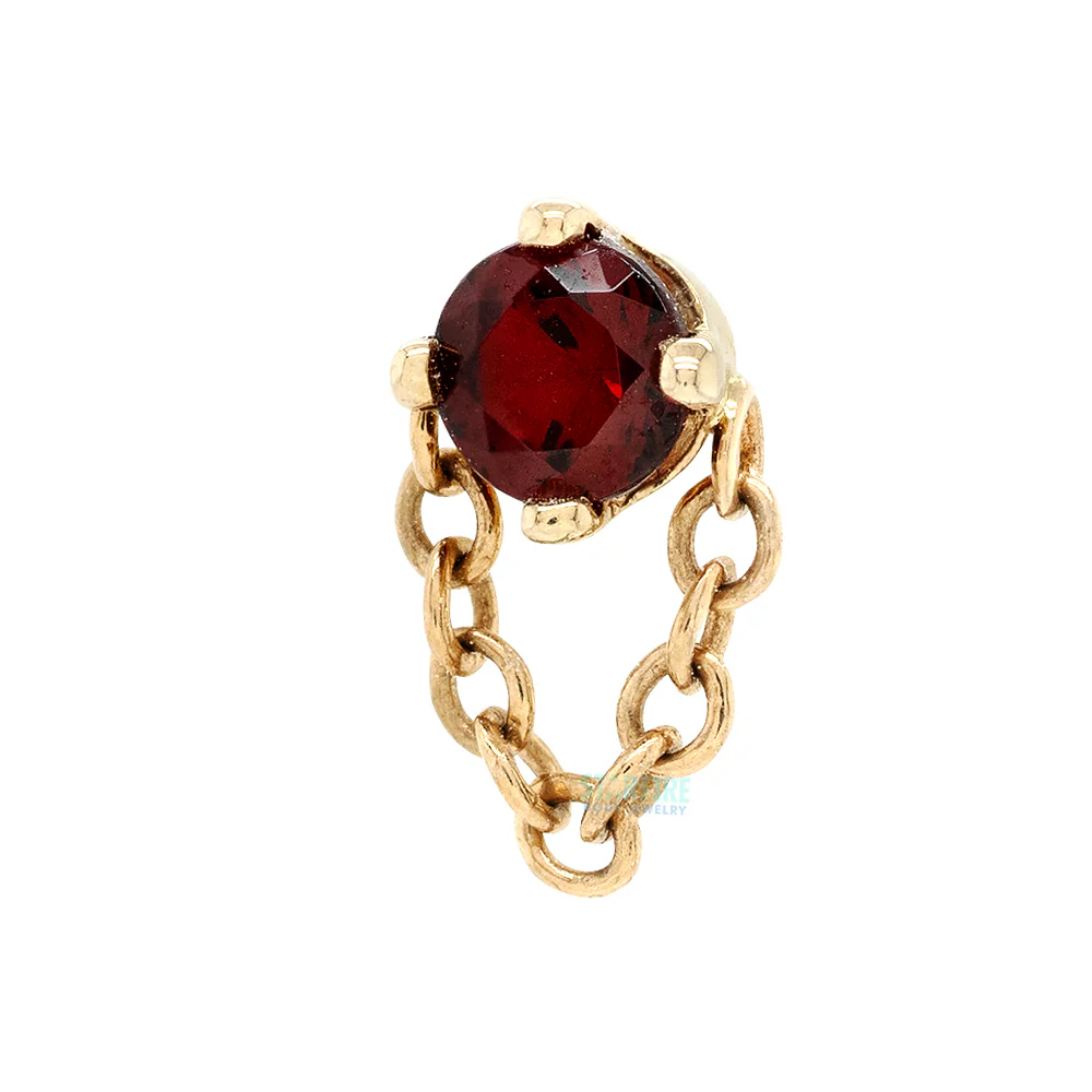 threadless: "Rianna" Pin in Gold with Garnet - Image 2