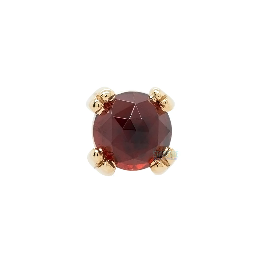 threadless: Rose Cut Garnet Prong Set Pin in Gold & Platinum - Image 2