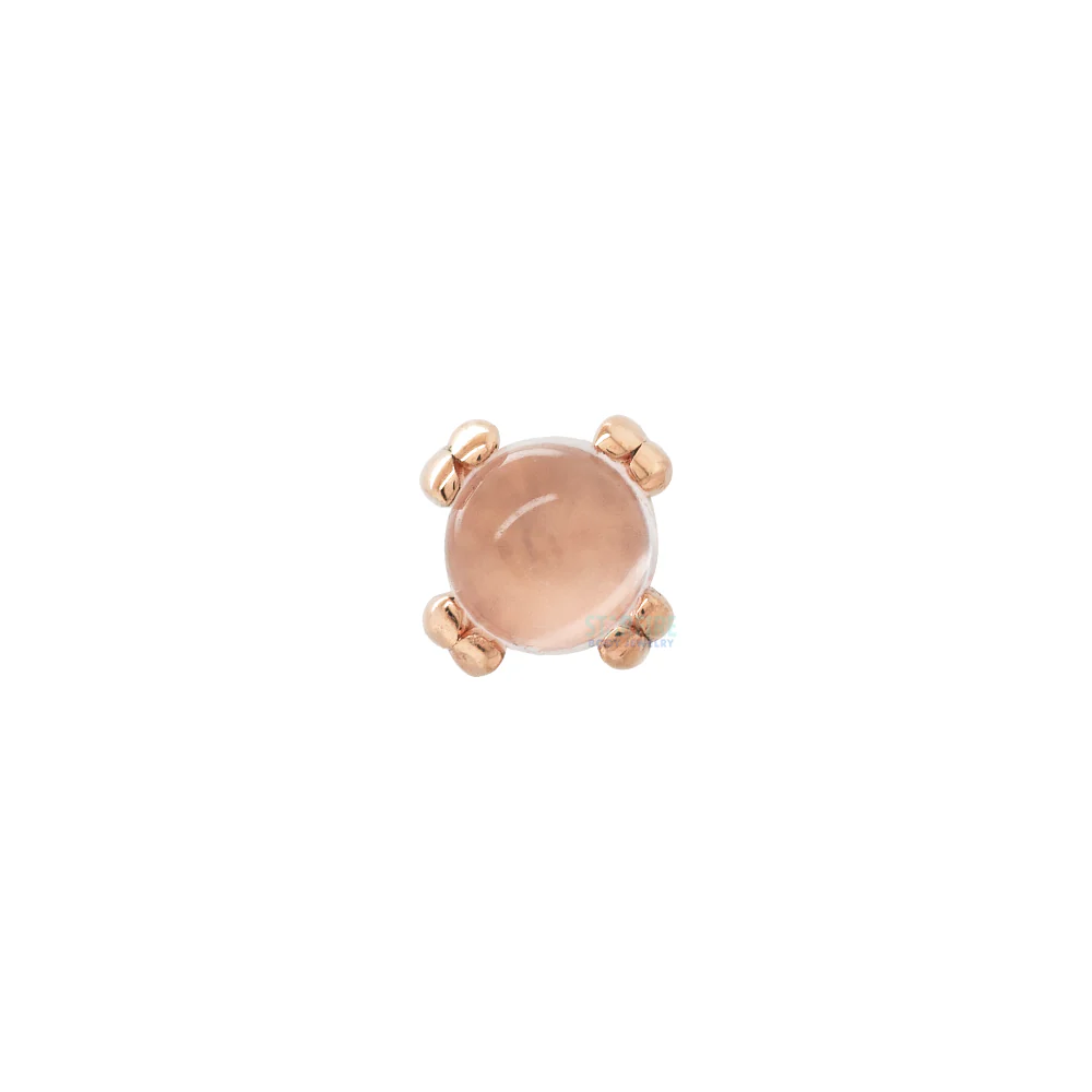 threadless: Rose Quartz Cabochon Prong Set Pin in Gold & Platinum