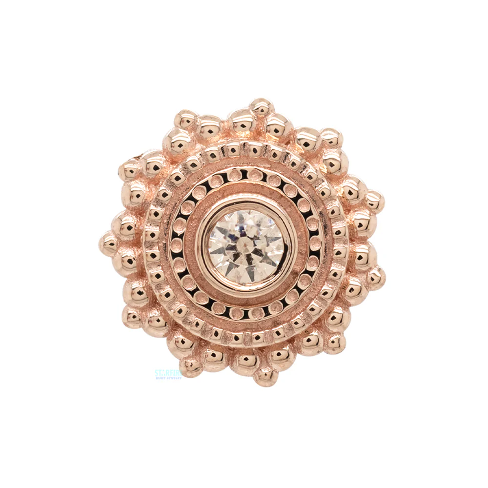 threadless: Round Afghan Pin in Gold with Champagne CZ - Image 5