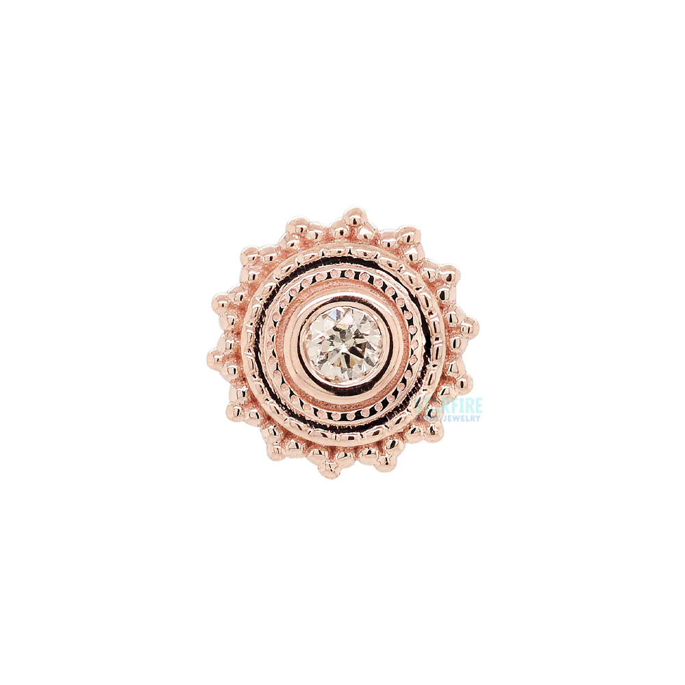 threadless: Round Afghan Pin in Gold with Champagne DIAMOND - Image 4