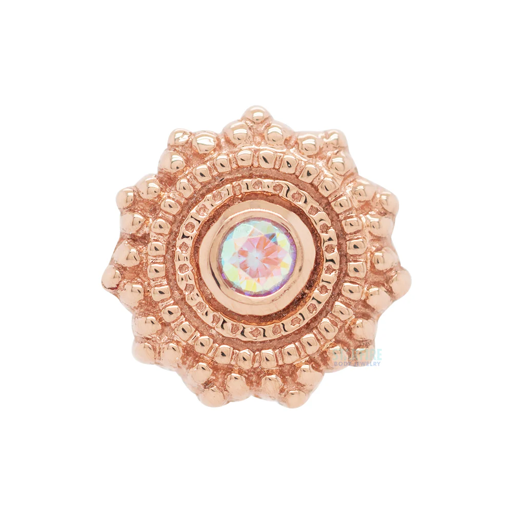 threadless: Round Afghan Pin in Gold with Mercury Mist Topaz - Image 3