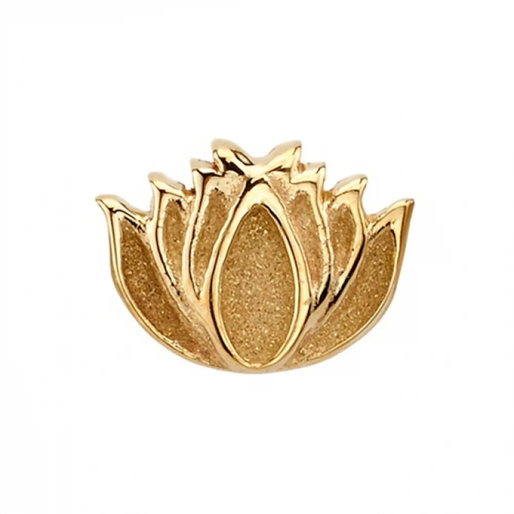 threadless: Sandblasted Relief Flat Lotus Pin in Gold & Platinum