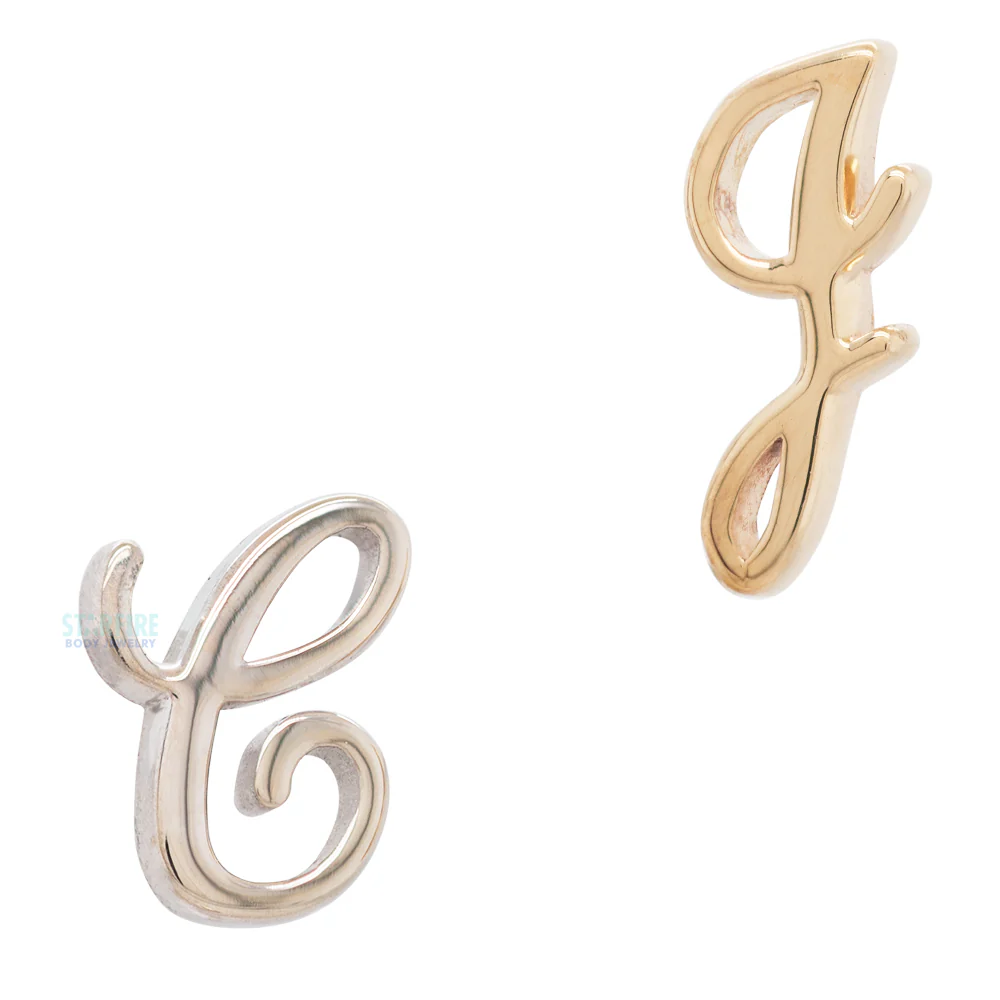 threadless: Script Letter Pin in Gold & Platinum