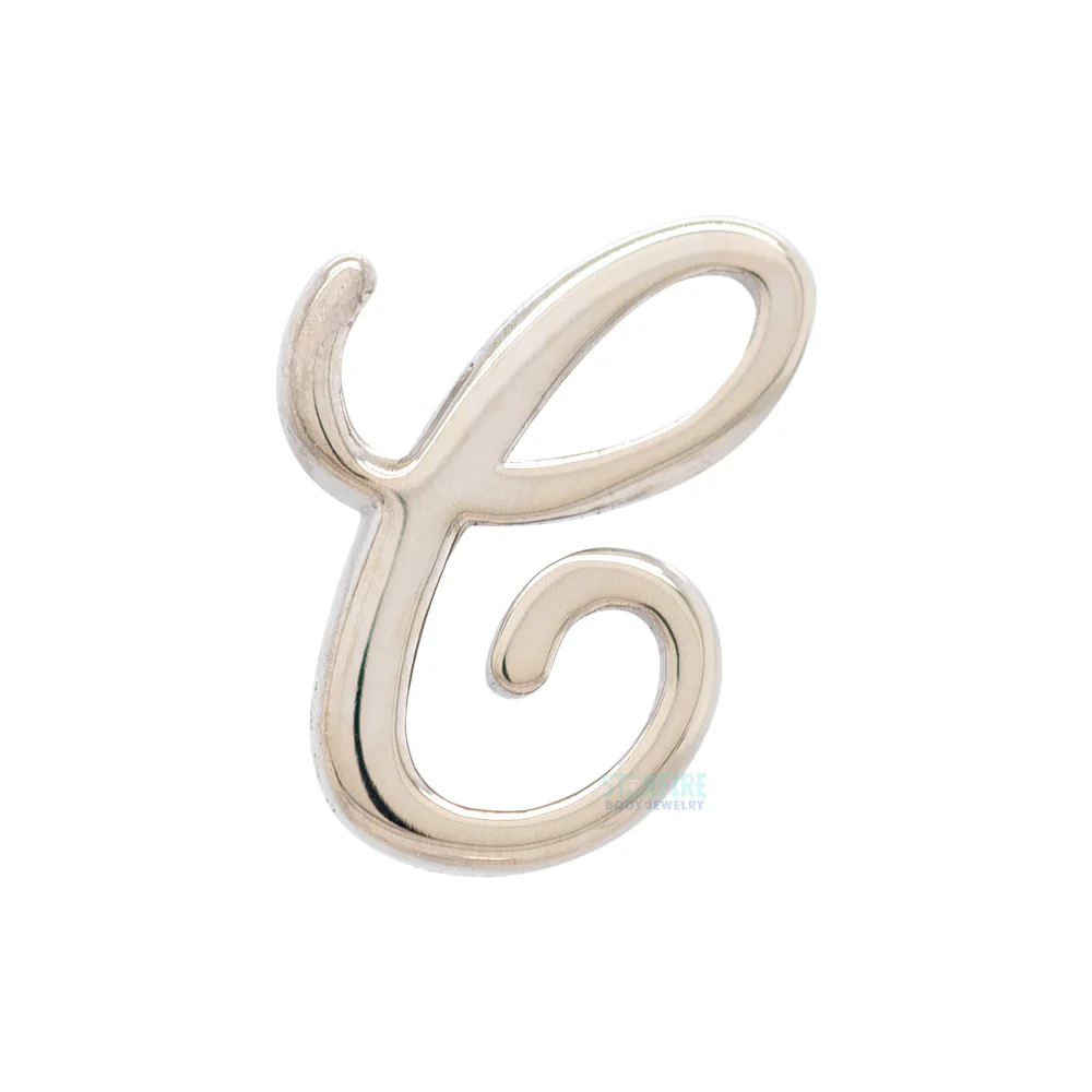 threadless: Script Letter Pin in Gold & Platinum - Image 3