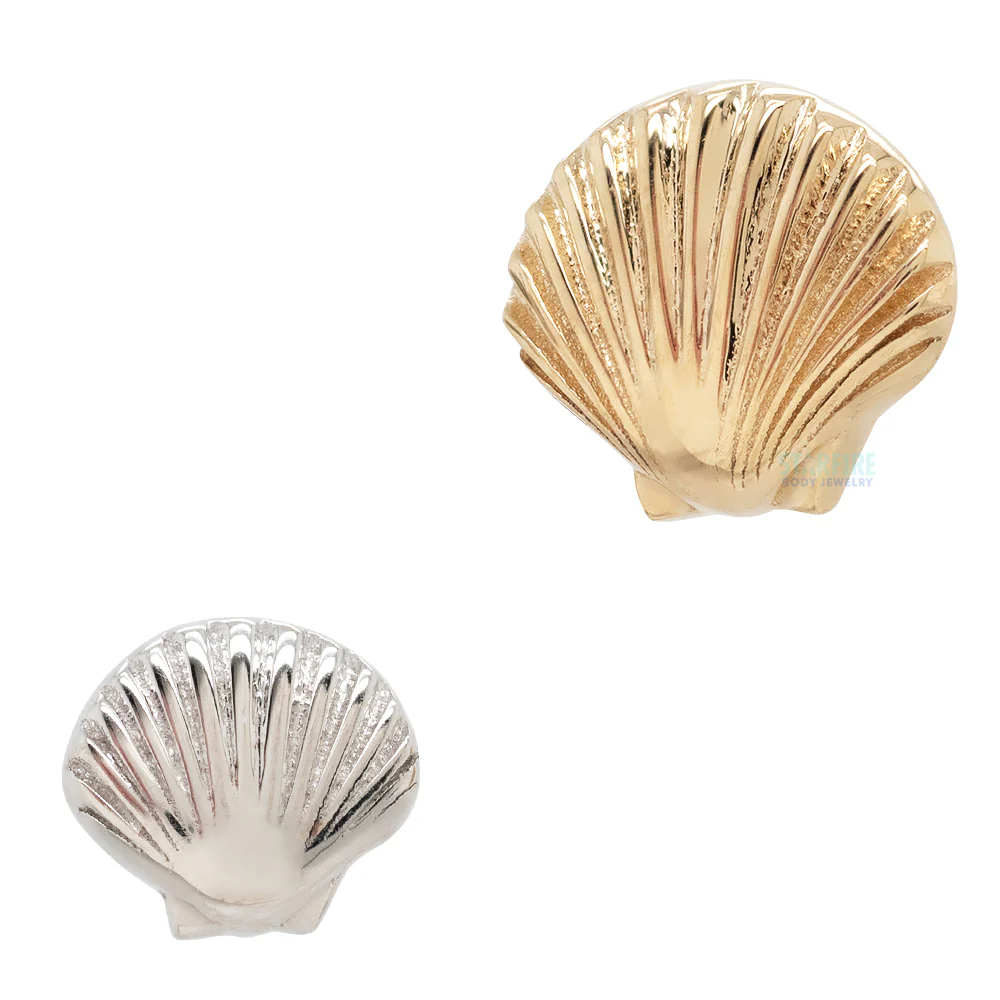 threadless: Seashell (Scallop Shell) Pin in Gold & Platinum - Image 2