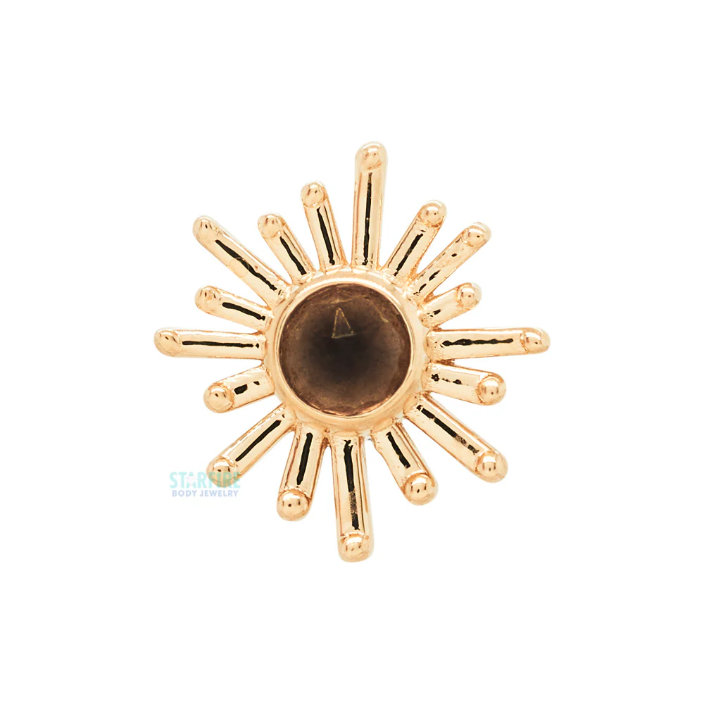 threadless: "Sunray" Pin in Gold & Platinum with Rose Cut Smoky Quartz - Image 2