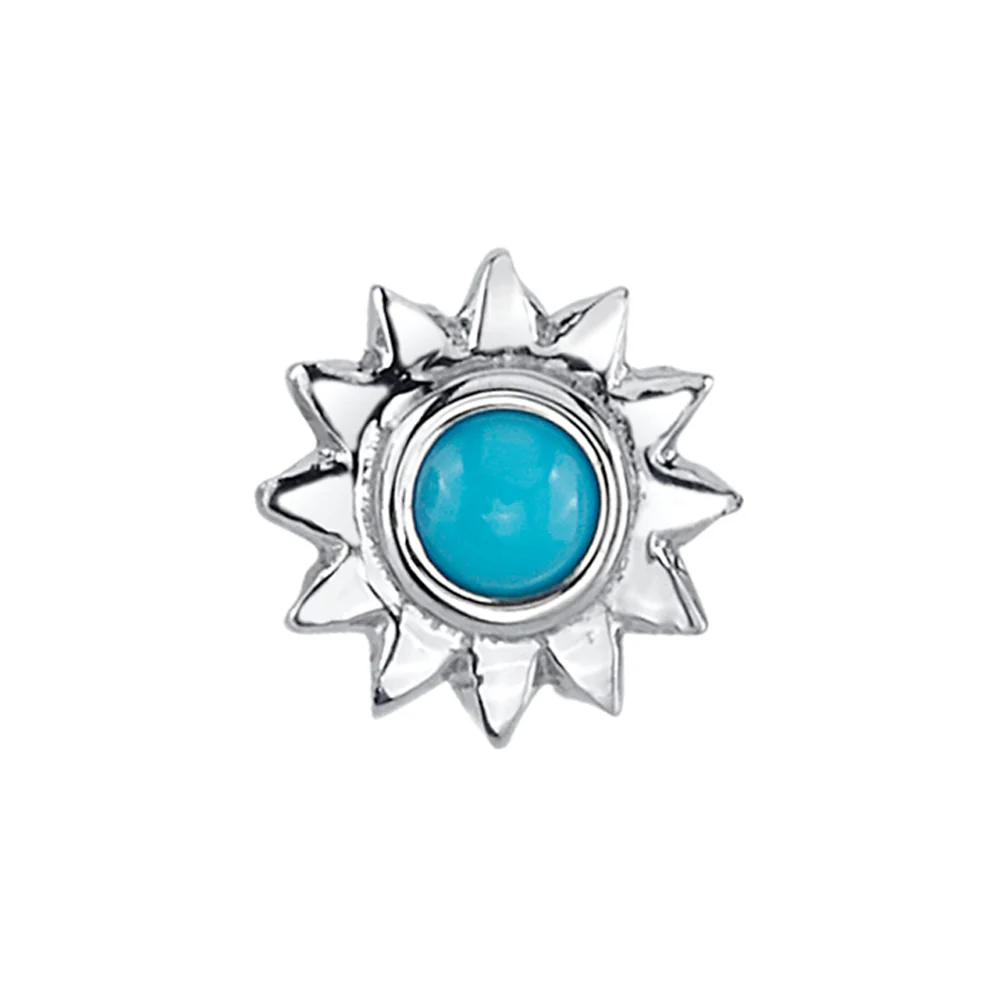 threadless: Sun with Bezel Pin in Gold with Turquoise