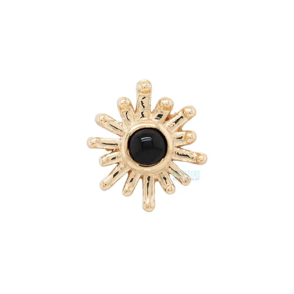 threadless: "Sunray" Pin in Gold & Platinum with Onyx Cabochon - Image 2
