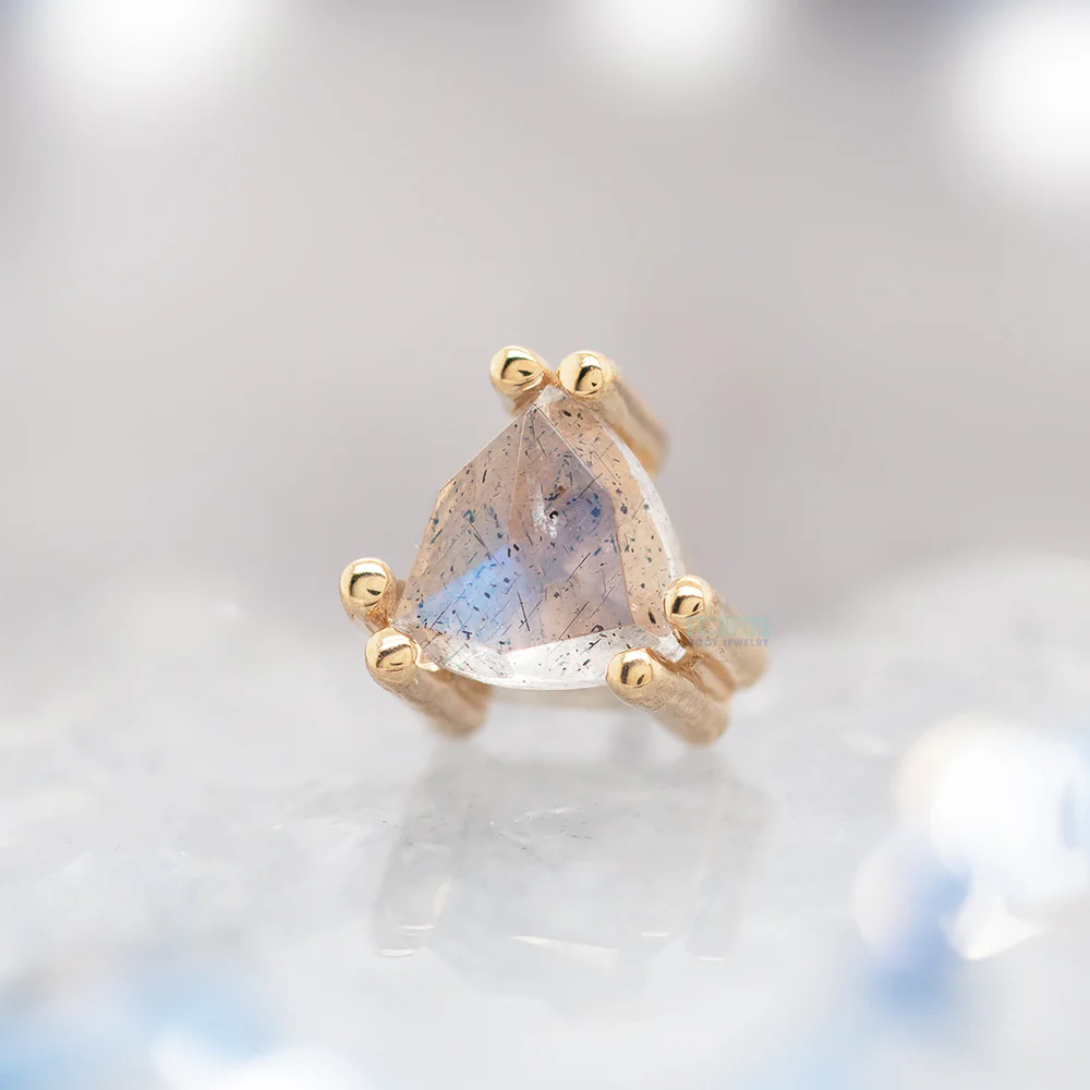 threadless: "Tanti" Pin in Gold with Rose Cut Labradorite - Image 2