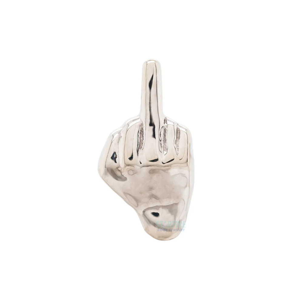 "The Majeure" (middle finger) Threaded End in Gold & Platinum - Image 7