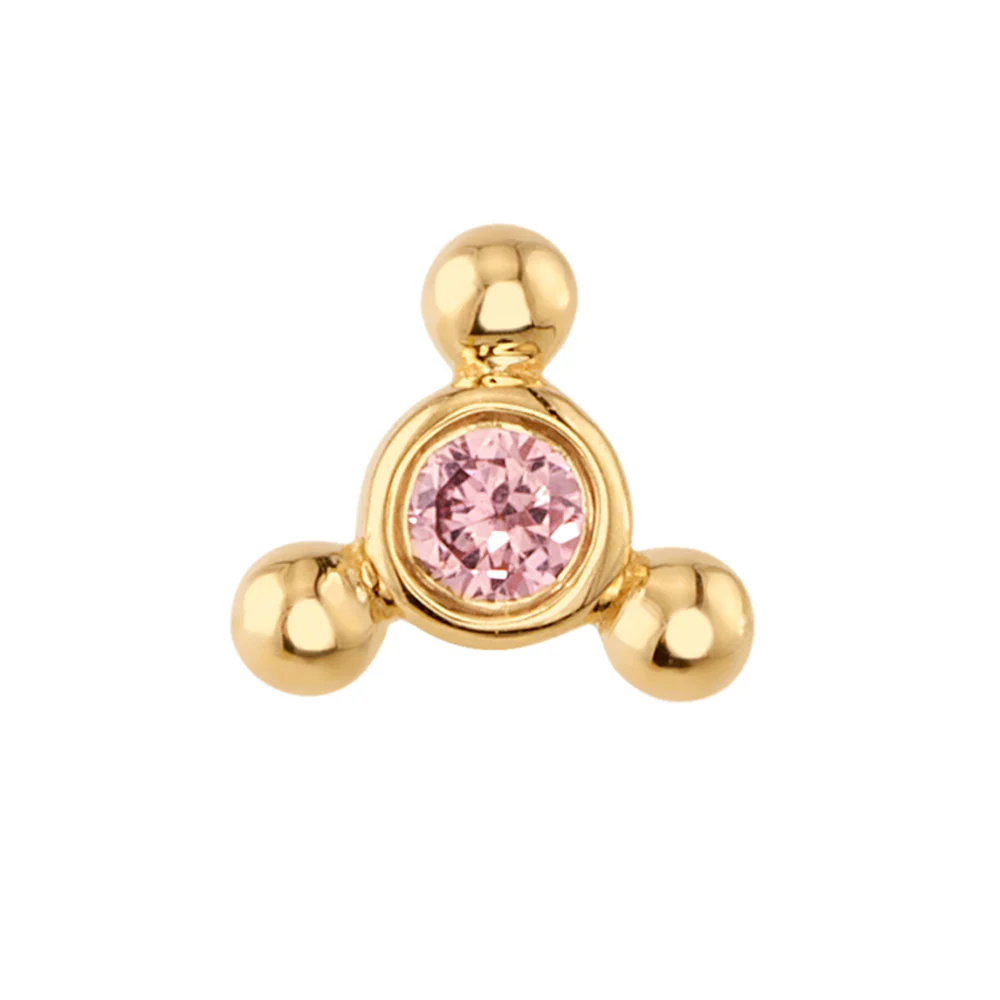 threadless: "ThreexBez" Pin in Gold & Platinum with Champagne Sapphire - Image 2