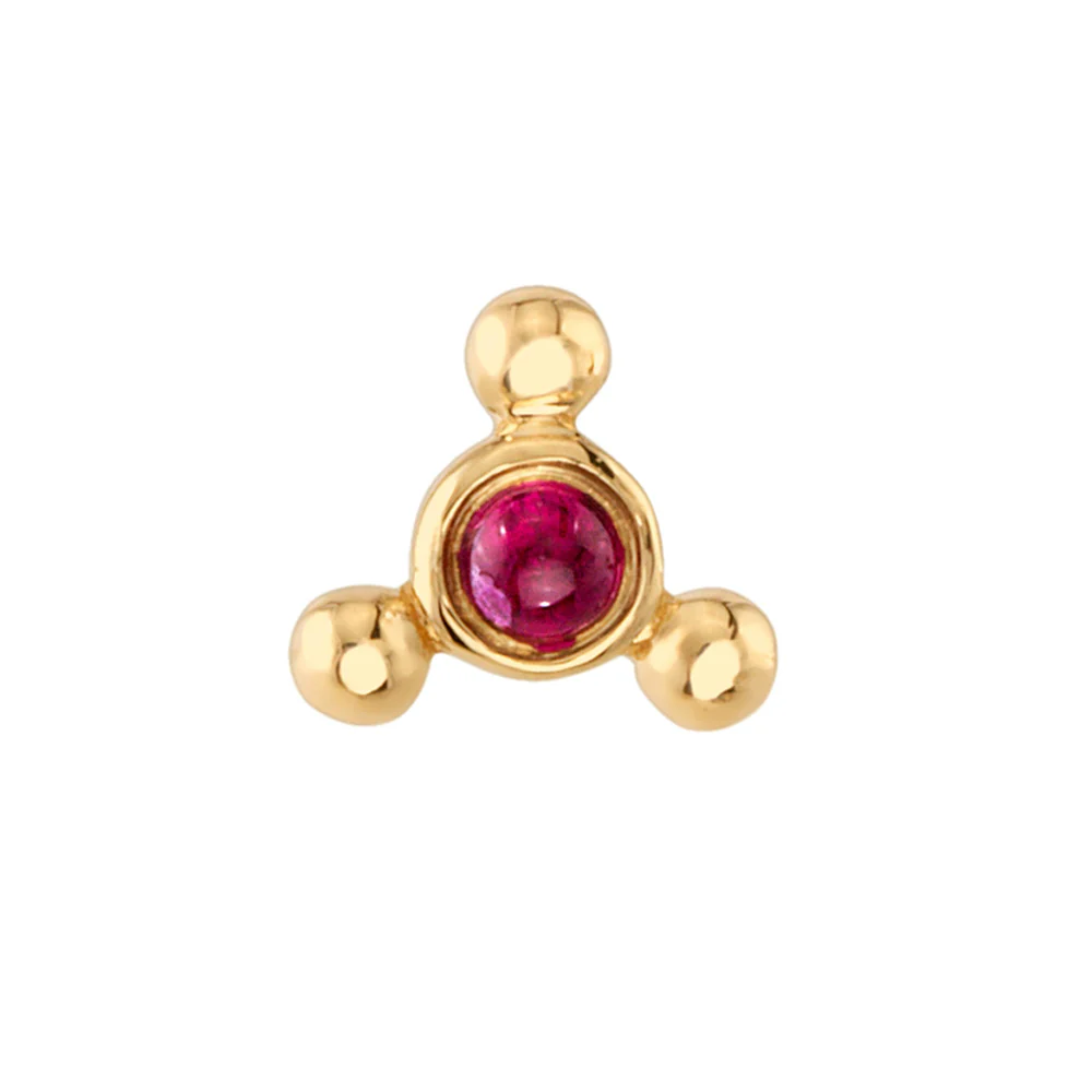 threadless: "ThreexBez" Pin in Gold & Platinum with Ruby Cabochon