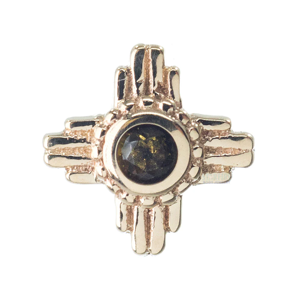 threadless: "Zia" Pin in Gold with Smoky Quartz