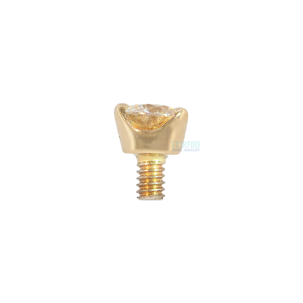 Three Prong Threaded End in Gold with DIAMOND - Image 3